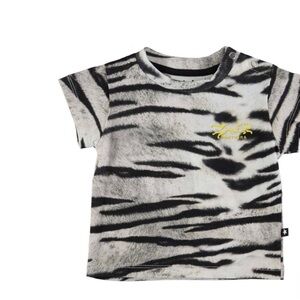 Molo Zebra Stripe Short Sleeve Tee - Black and White AND MATCHING BOTTOMS